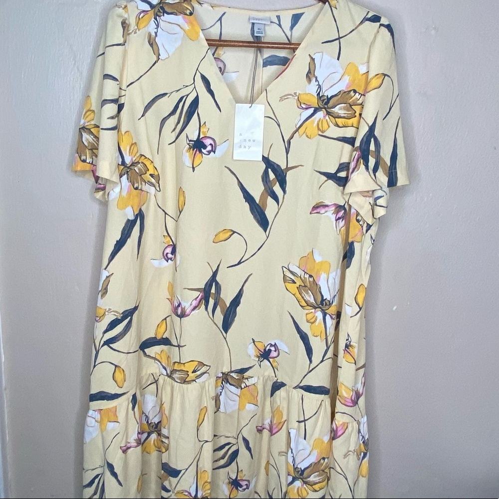 A new day Short Sleeve Ruffle Hem Dress